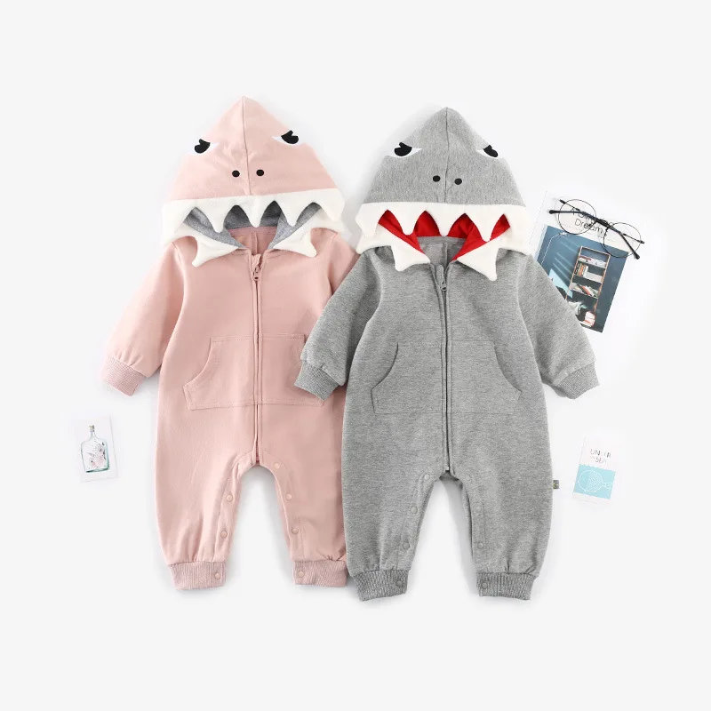 Tiny Cottons Baby Shark Clothes for Newborns Baby Unisex Rompers Overalls Cute Cartoon Toddler Infant Girl Boy Jumpsuits Clothes