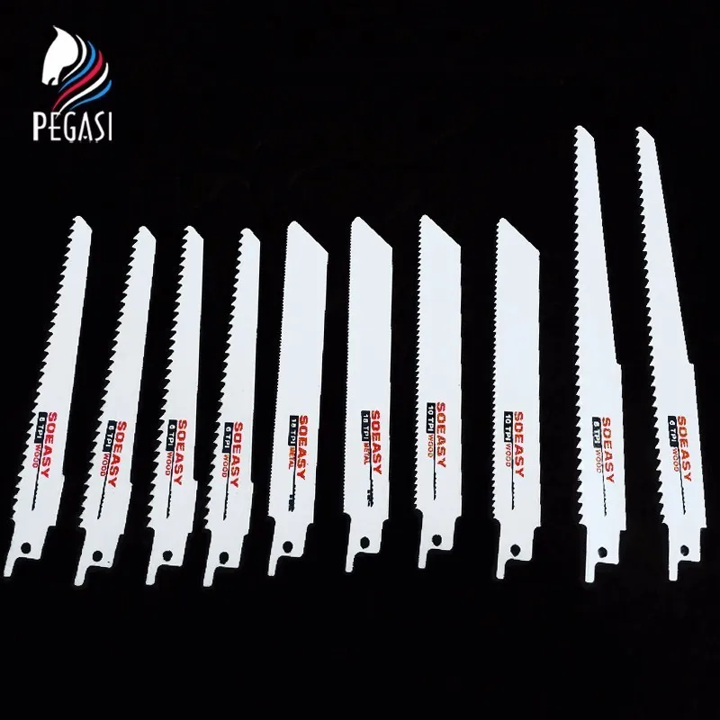  10pcs Saw Blades Set Carbide Woodworking Wood Fibreboard Metal Cutting Reciprocating Power Tools Ac