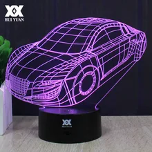 Креативный домашний декор Автомобильная 3D лампа светодиодный пульт дистанционного управления ночник USB Настольная декоративная настольная лампа детский подарок Хуэй Юань бренд