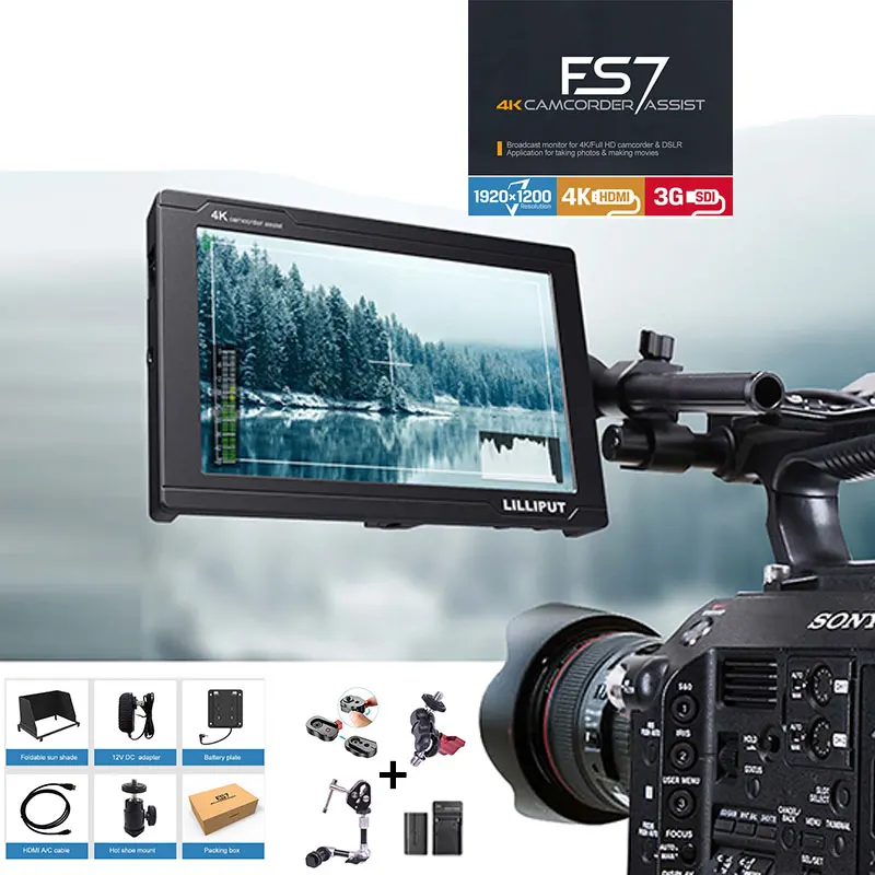 Lilliput FS7 HD 1920x1200 3G SDI 4K HDMI in/out camera Video 7 inch Field Monitor for Canon Nikon Sony Zhiyun Gimbal smooth 4 Lilliput FS7 HD 1920x1200 3G SDI 4K HDMI in/out camera Video 7 inch Field Monitor for Canon Nikon Sony Zhiyun Gimbal smooth 4
