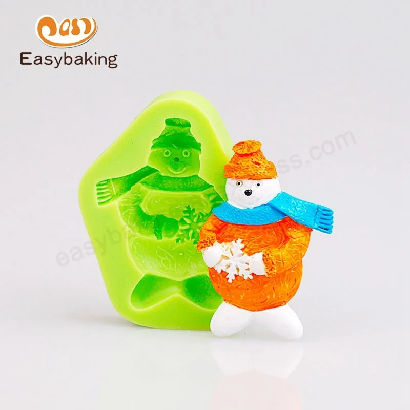 ES-0004_Happy Snowman Snowflake Silicone Mould Christmas Fondant Decoration Kitchen Accessories Pastry Baking Tools For Cakes_7348