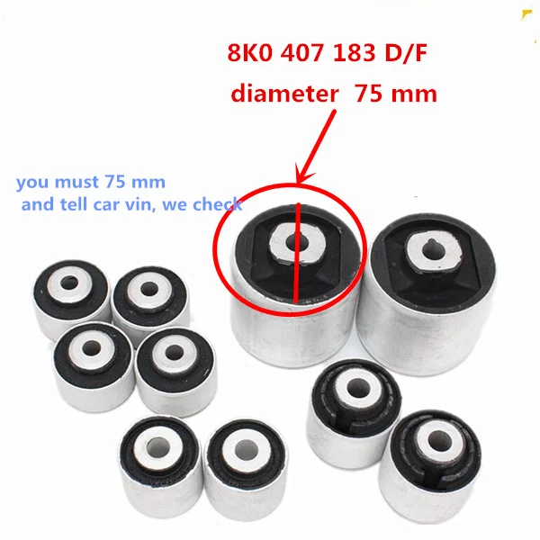 10 Pieces Front Axle Control Arm Bush Rubber Bushing For Audi A4 B8 A5