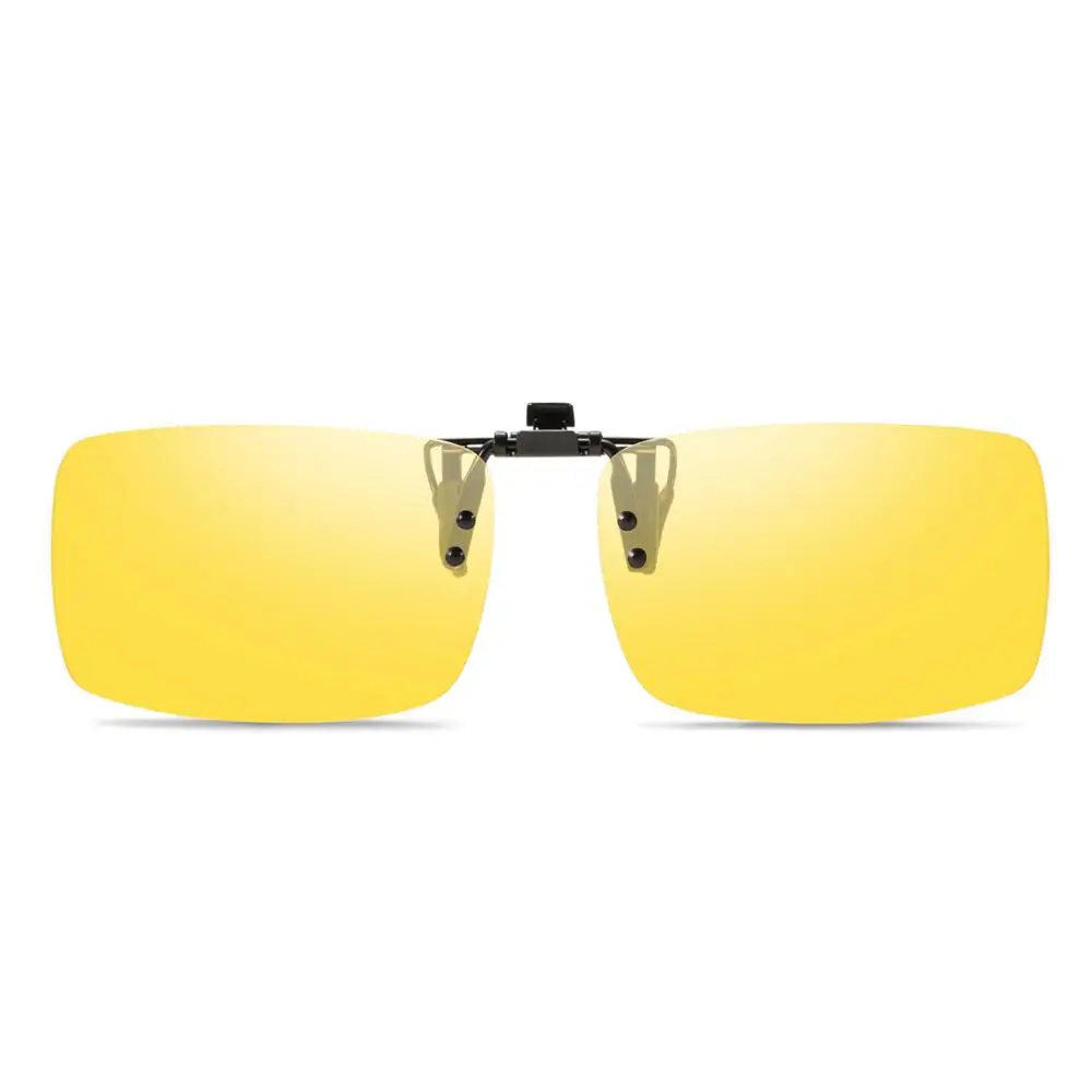 Желтые клип очки клип на вождения ночного видения линзы поляризованные солнцезащитные очки для вождения унисекс квадратные легкие солнцезащитные очки - Цвет оправы: yellow sunglasses