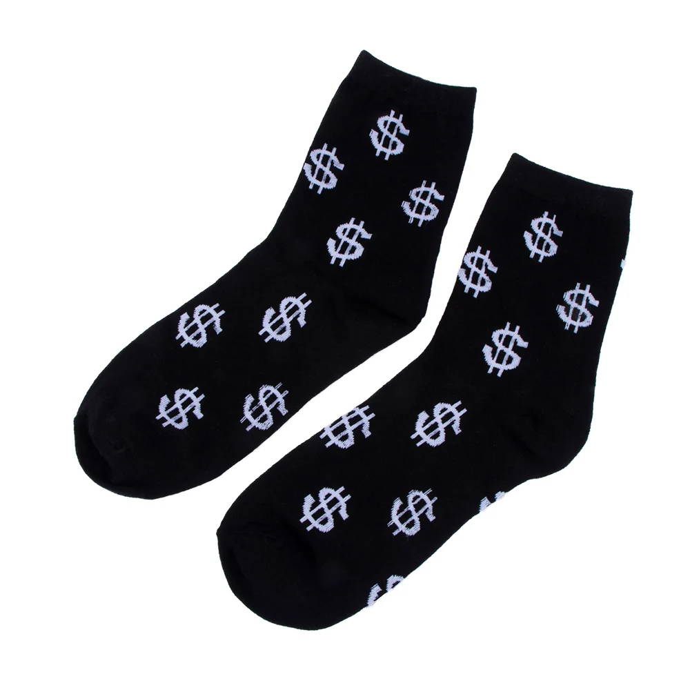 

Winter Warm Dollar Signs Design Cotton Socks Casual Sock Business Thick Male Socks High Quality