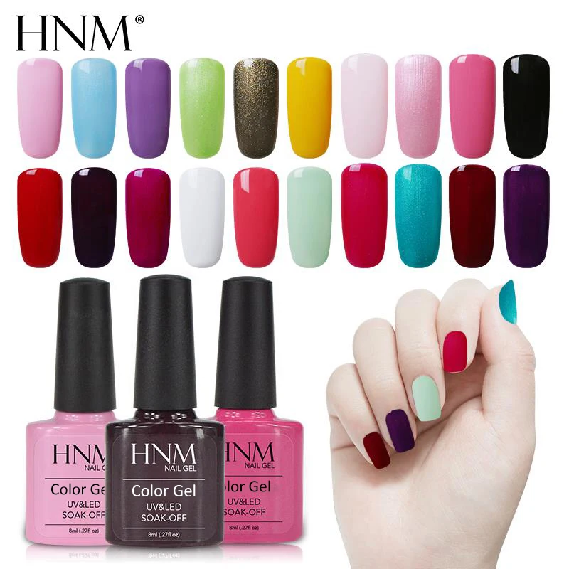 

HNM 8ML Colorful Bottle 79 PureColor Led Lamp Nail Polish Soak Off Painting Gellak Gelpolish Stamping Enamel Lucky Lacquer