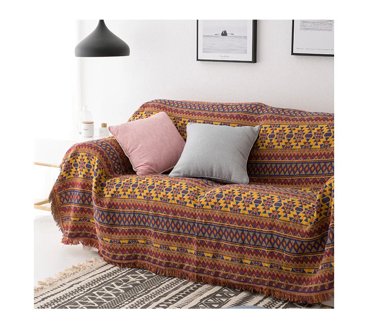 Одеяло s богемное нитевое одеяло диванное декоративное покрывало на диван/кровать/плоское вязаное одеяло с кисточкой покрывало для дивана ковер