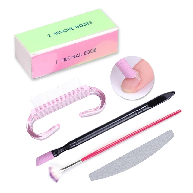 Best Offers 5pcs/Set Nail Files Brush Culticle Buffing Nail Brush Nail Art Tool Sanding File UV Gel Polish Remover Tool Manicure Kit