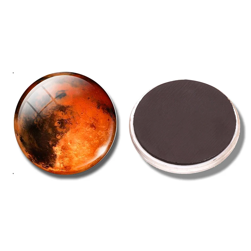 

Mars 30 MM Fridge Magnet Mars Galaxy Universe Desert Planet Glass Cabochon Note Holder Magnetic Refrigerator Stickers Home Decor