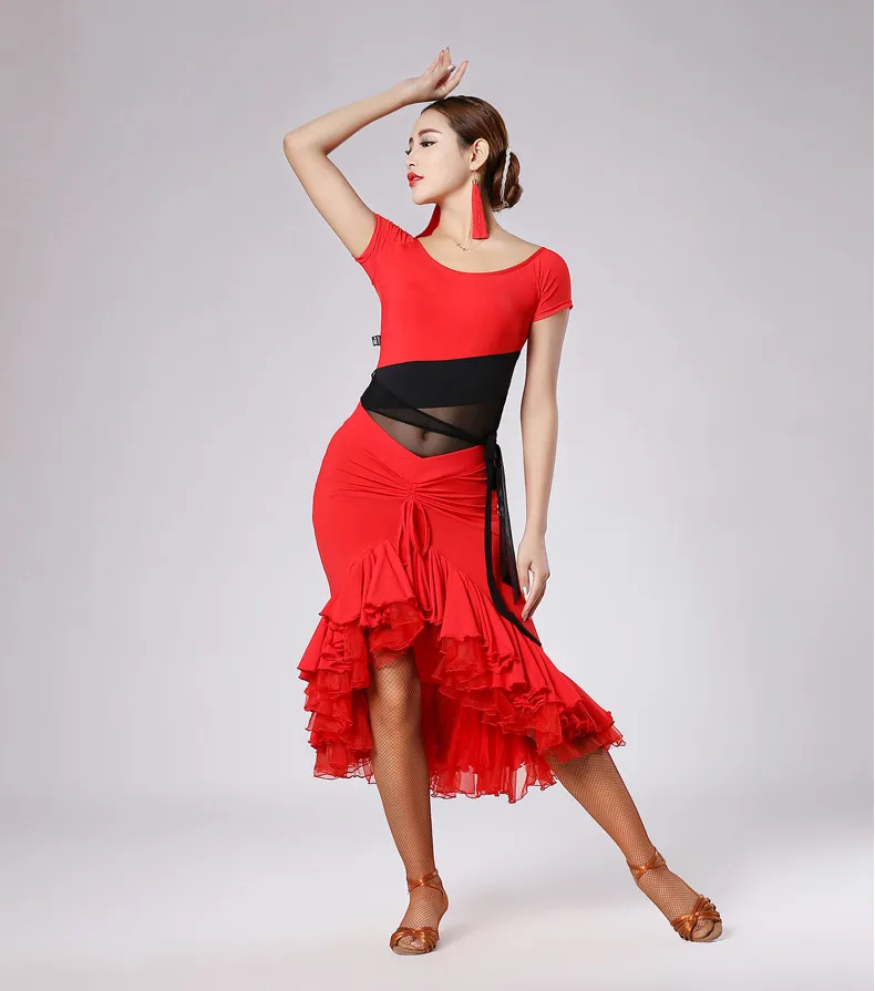 Women's Latin dance costume color zebra/red/leopard plus size short