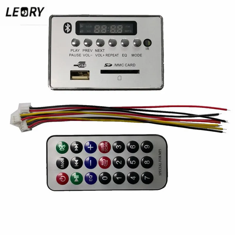 

LEORY 5.0 bluetooth Audio Receiver APE MP3 WAV WMA Decoder Board DAC Car Audio Module USB TF Radio For Amplifier Remote Control