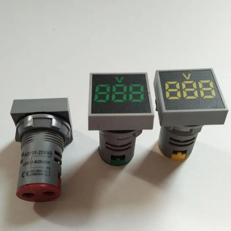 LED Voltmeter 22mm AC 60-500V Indicator - 3-Color Pilot Light For DIY Electrical Panels Analogue Voltmeter