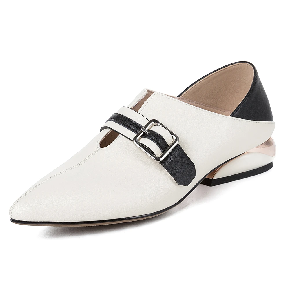 RIBETRINI/ туфли-лодочки из натуральной коровьей кожи; женская обувь; удобная обувь для отдыха в необычном стиле; женские туфли-лодочки; женская обувь - Цвет: Белый