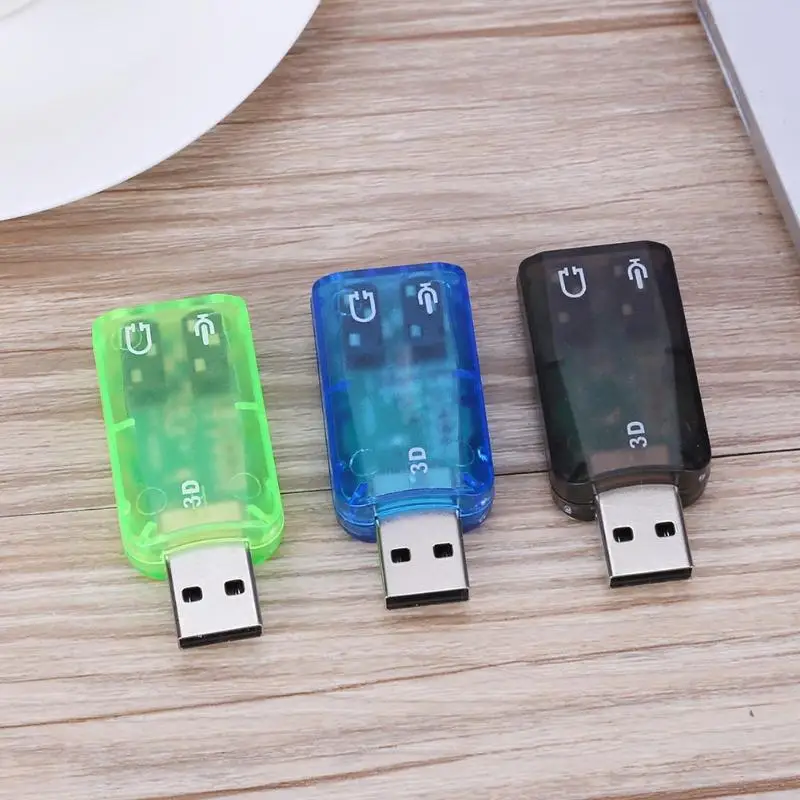 Мини USB 2,0 порт аналоговый 6,1 CH внешняя звуковая карта микрофонный аудио, адаптер Интерфейс наушников для ПК компьютера случайный цвет