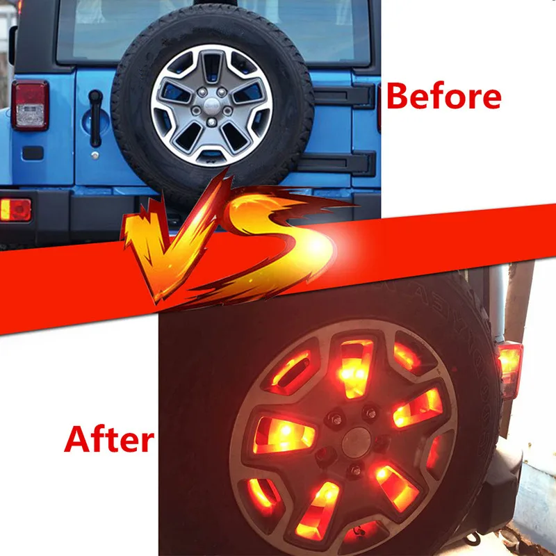 1pcs Spare Tire Wheel LED 3rd Third Brake Light Lamp Ring for Jeep