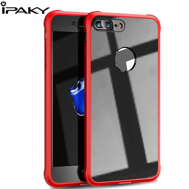 

IPAKY Shockproof Transparent 360 Full Cover Protection For iPhone 7 Case Original Fashion Full Case for iPhone 7 8 Plus 5.5 inch
