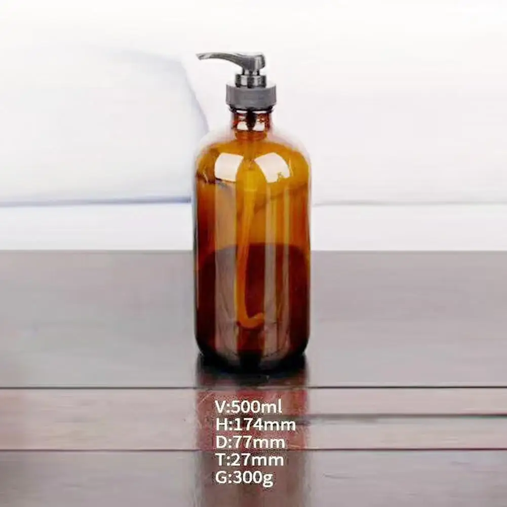 Коричневый Стеклянный пульверизатор Premium 2x500 мм Янтарное стекло спрей бутылка с тонким триггером для распыления и герметичные крышки