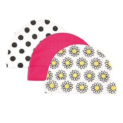 3pcslot Newborn Baby Hats & Caps USA Luvable Friends Floral Plaid Baby Accessories for 0-3 Months -2
