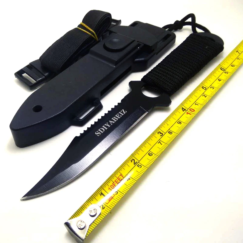 Survival Knife The Multi Tool Pocket Knife Tactical Knife Paratrooper Leggings Diving Hunting Stainless Steel Knives+ABS Sheath