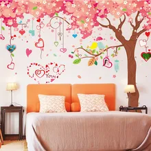 E5 2017 diy adesivo de parede adesivo de parede muraux super grande flores de cerejeira árvore adesivos decorativos criativo removível