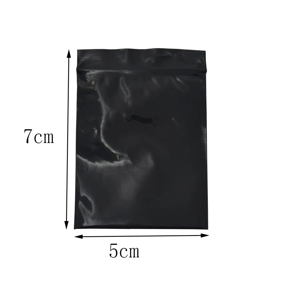 

500pcs/lot 5*7cm Mini Black Retail Top Zipper Jewelry Electronic Package Plastic Bags Ziplock Resealable Plastic Packing Bags