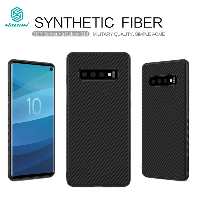 

NILLKIN Synthetic Fiber Case For Samsung Galaxy S10 case,Luxury Carbon Fiber Slim Frosted Back Cover For Samsung Galaxy S10 plus