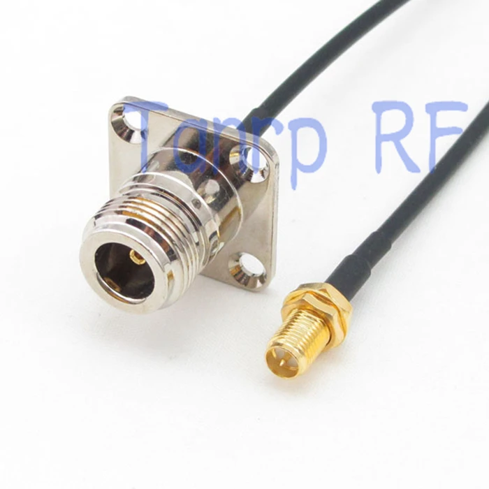 

10pc 8in N female with 4 hole panel to RP SMA female RF connector adapter 20CM Pigtail coaxial jumper cable RG174 extension cord