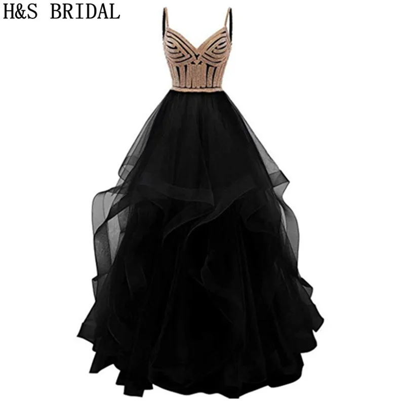 H& S свадебное розовое платье для выпускного вечера es с бретельками-спагетти 9 цветов вечернее платье с бисером и оборками платье на выпускной robe de soiree