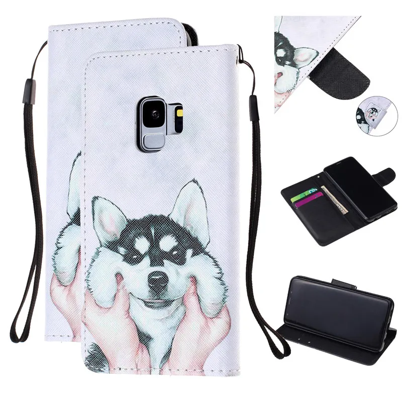 

Leather Wallet Case For Samsung Galaxy S9 G9600 Flip Phone case for Galaxy S9 Plus G9650 + card slot for samsung galaxy s9+ case