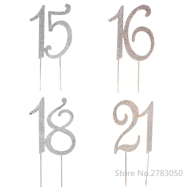 Cake Topper 21th Birthday Party FREE SHIPPING 21 NEW Large Rhinestone  NUMBER 