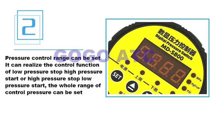 MD-S910 Интеллектуальный Регулятор давления электронный цифровой Манометр воздушный компрессор переключатель давления воды вакуумный манометр