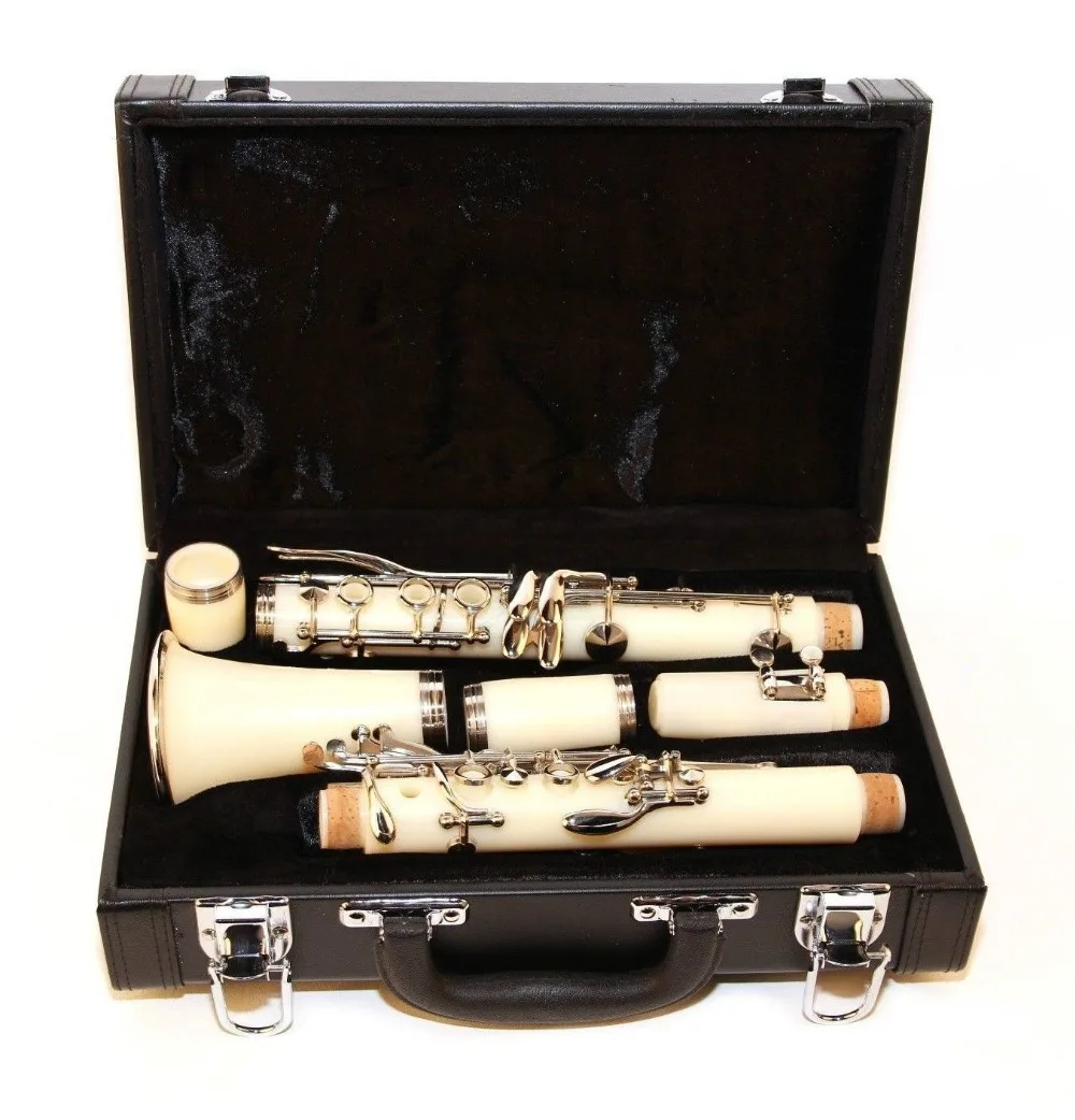 Кларнет ABS 17 ключ bB бинокулярный кларнет с чистящей тканевые перчатки деревянный духовой инструмент - Цвет: Hard box