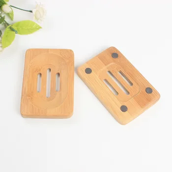 

100PCS Natural Bamboo Wooden Soap Dish Wooden Soap Tray Holder Storage Soap Rack Plate Box Container for Bath Shower ZA5900