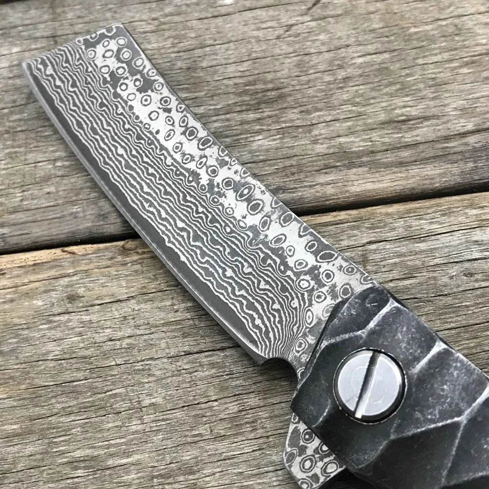 LDT Twosun Razor Folding Knife Tanto Damascus Blade Steel Handle Butcher Knives Flipper Camping Survival Hunting Knife EDC Tools LDT Twosun Razor Folding Knife Tanto Damascus Blade Steel Handle Butcher Knives Flipper Camping Survival Hunting Knife EDC Tools