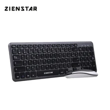 Zienstar AZERTY FRENCH letter 2 4G Wireless keyboard mouse combo with USB Receiver for Desktop Computer