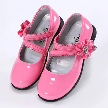 

Summer Children Shoes for Girls Princess Sandals White Leather Shoes Fashion Flowers Shoes Kids Flat Wedding Dance Dress School