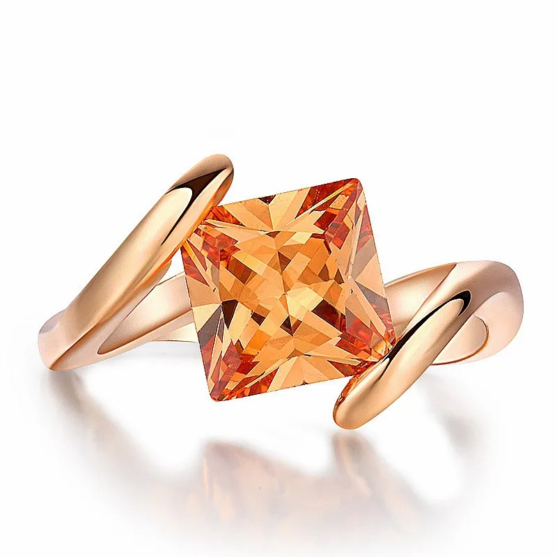 

ZN 2019 Engagement Rose Gold Color Ring Wedding Band anillos mujer Women Promise Rings Luxury Jewelry Accessory