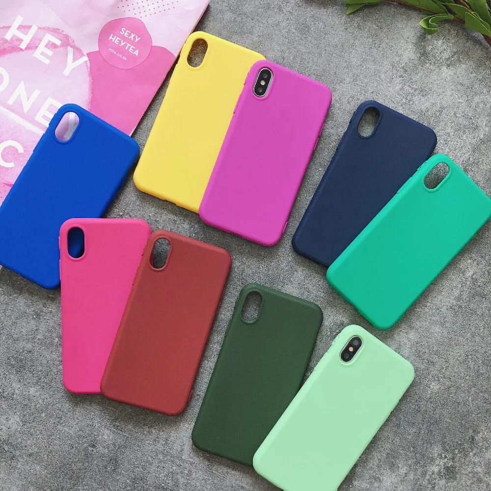 Модный противоударный чехол ярких цветов для iphone 6 7 8 plus X 10 6S 5S SE мягкий