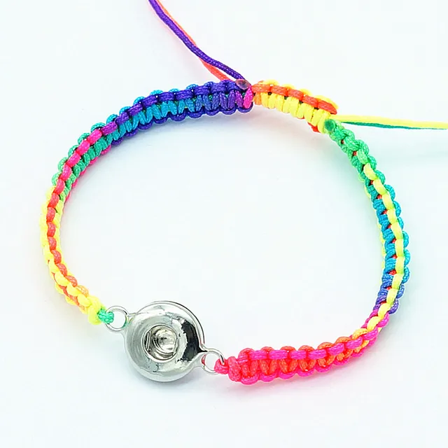 Aliexpress Fashion Se0185 Beauty Grant Color Rope Fashion Se0185 Beauty Grant Color Rope Adjule Snap Bracelet 16cm Fit 12mm Ons Whole