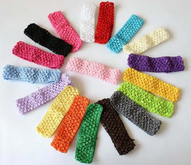 

1.6" Width Crochet Elastic Headband Knitted Hair Bands Children Headwrap Hair Accessories Wholesale