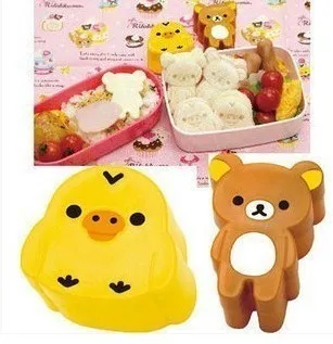 2 шт./компл. rilakkuma легко медведь "сделай сам" с медведем и Куриный Форма для рисовых шариков суши хлеб сэндвич форма для торта, печенья прессформы Резак