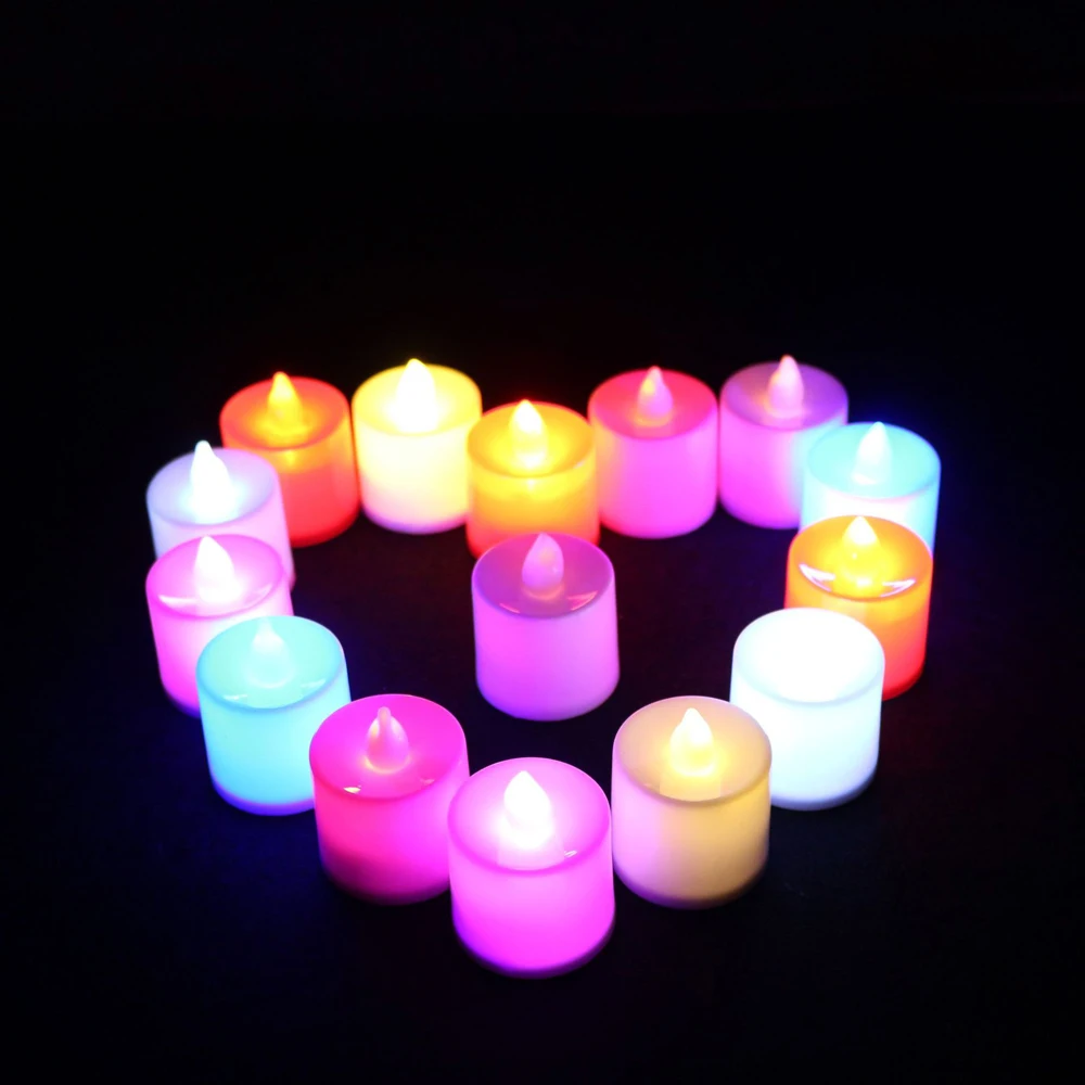 Электронная свеча светодиодный светильник мини красочный романтический бездымный беспламенный Свеча лампа Свадьба День Рождения Вечеринка Рождество