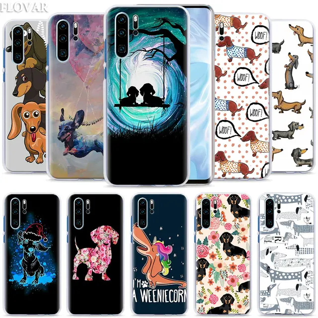 US $1.86 Dachshund Doxie Flower Dog Puppy Phone Case coque for Huawei P30 Pro P10 P20 P30 Lite P8 P9 Lite P 