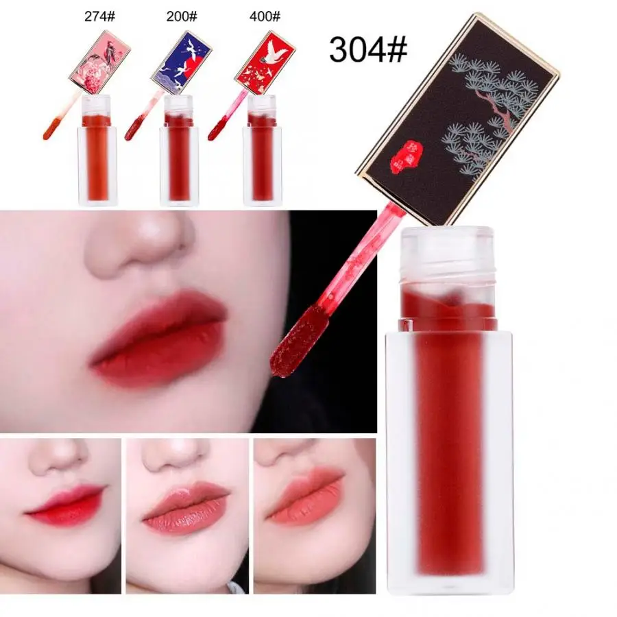 

Lip Stick Makeup 4 Colors HOJO 4.5g Waterproof Lip Gloss Matte Liquid Lipstick Long Lasting Makeup Cosmetic Lipstick Makeup