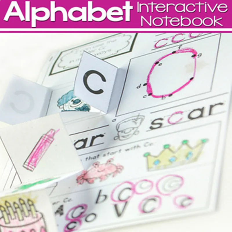 

26 Letters Alphabets Learning English Phonic Interactive Notebook Coloring Training Working Book Educational Toys For Children