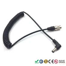 Dispositivos de som 688 664 633 Zoom F8 F4 Gravador Espiral Cabo de Alimentação, DC 5.5x2.5mm Ângulo Direito para Hirose 4 pinos Macho Cabo Plug(China)