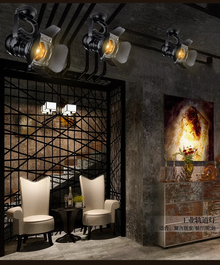 Adjustable 4 Leaf Vintage E27 Base celling iron lamp Industrial project Light Retro Lamp for Coffee Bar Loft style Fixture