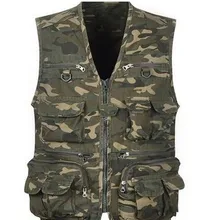 Военный мужской летний Камуфляжный жилет, пальто для отдыха, большой размер, мужские жилетки, Coletes Masculino, с v-образным вырезом, рабочие жилеты k355