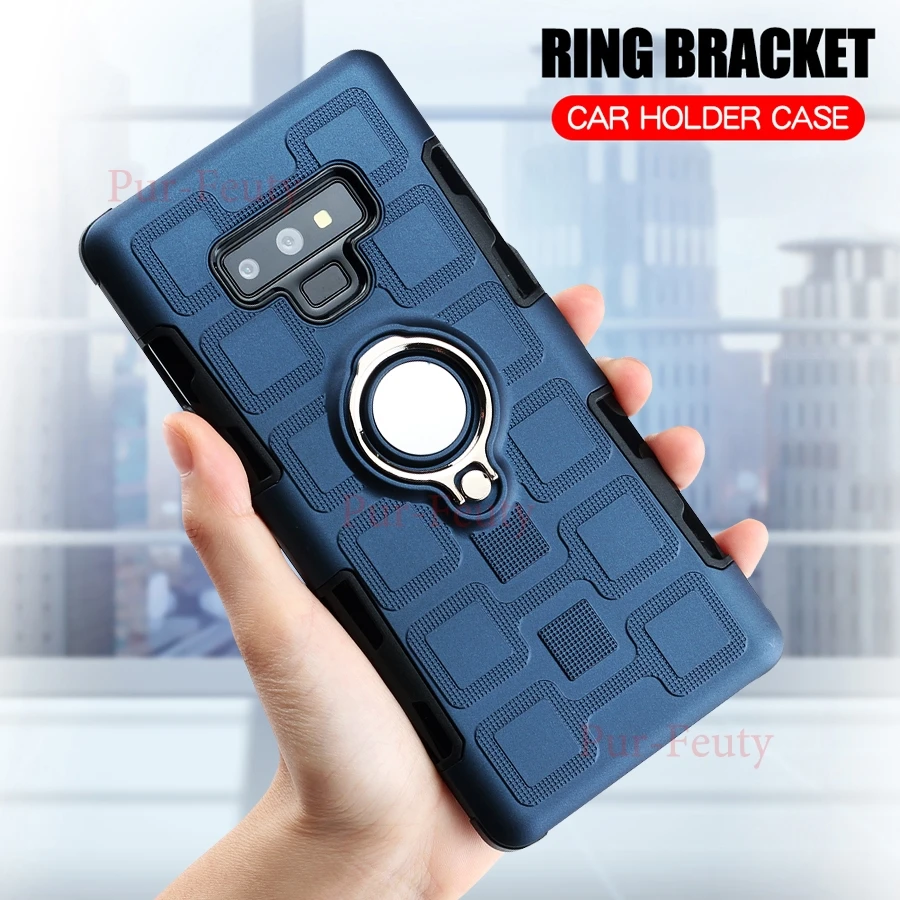 

Case For Samsung Galaxy Note 9 N960F/DS Silicone Shockproof Luxury Ring Holder Armor Hard Back for Samsung Galaxy Note9 SM-N960F