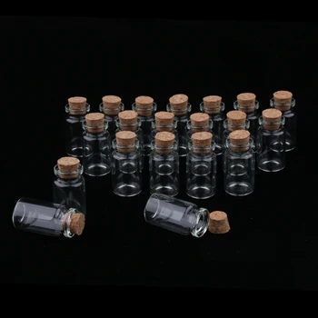 

20 Pack Mini Tiny Clear Glass Jars Bottles with Cork Stoppers 7ml for Cosmetic Liquid