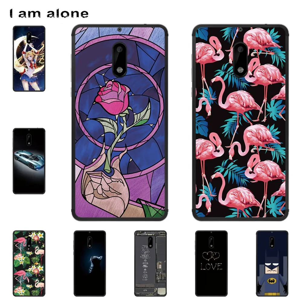 

I am alone Phone Cases For Nokia 6 2017 5.5 inch For Nokia 6 2018 5.5 inch Soft TPU Mobile Fashion Color Bags Free Shipping